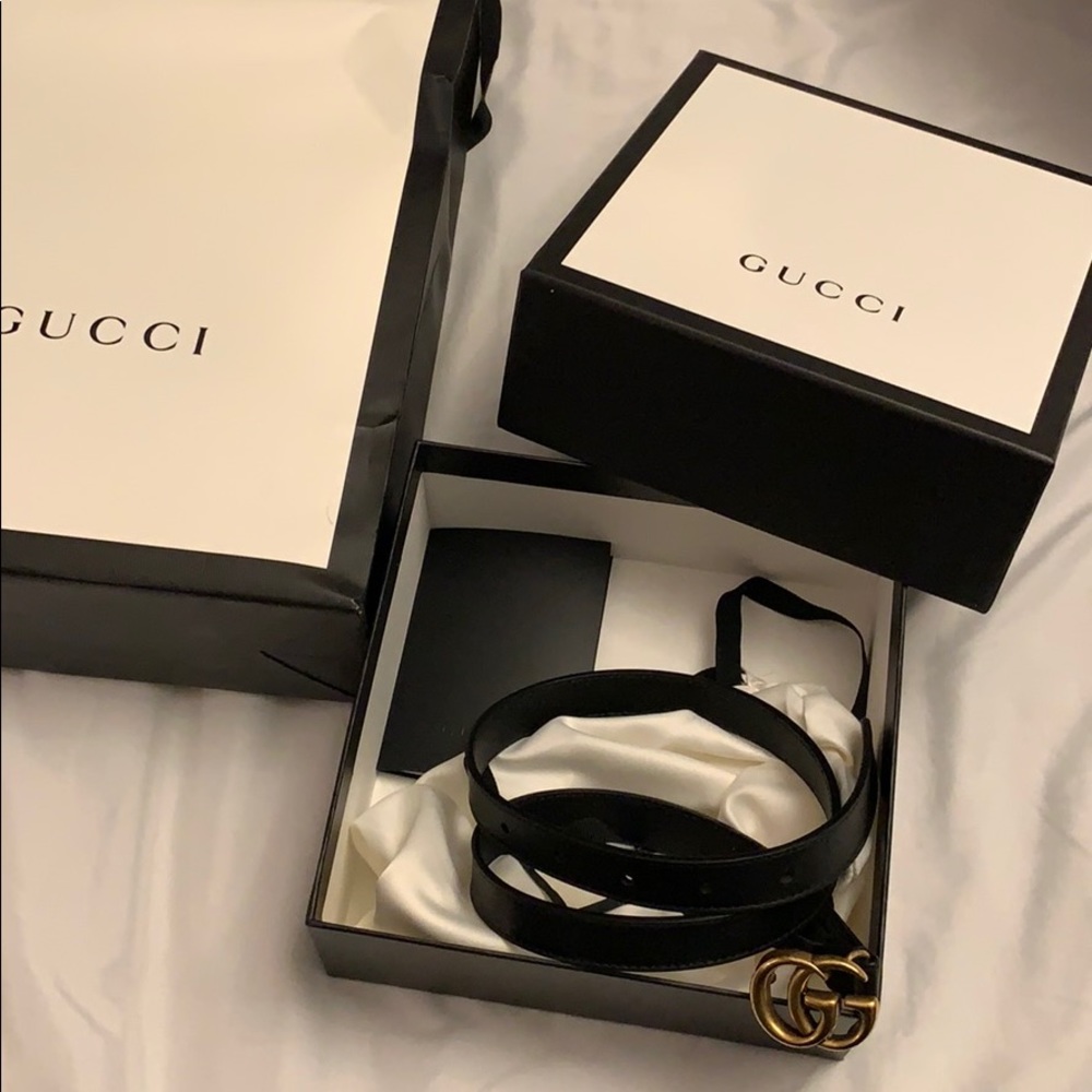 Gucci GG Marmont thin leather belt